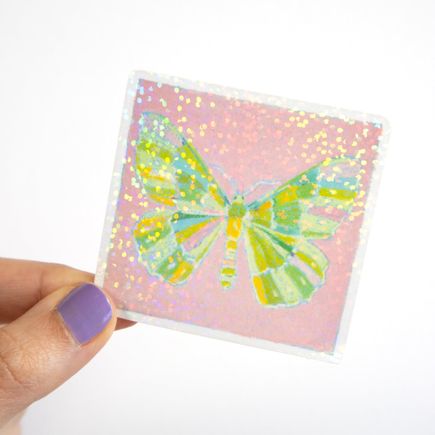 Luna Moth Glitter Vinyl Sticker