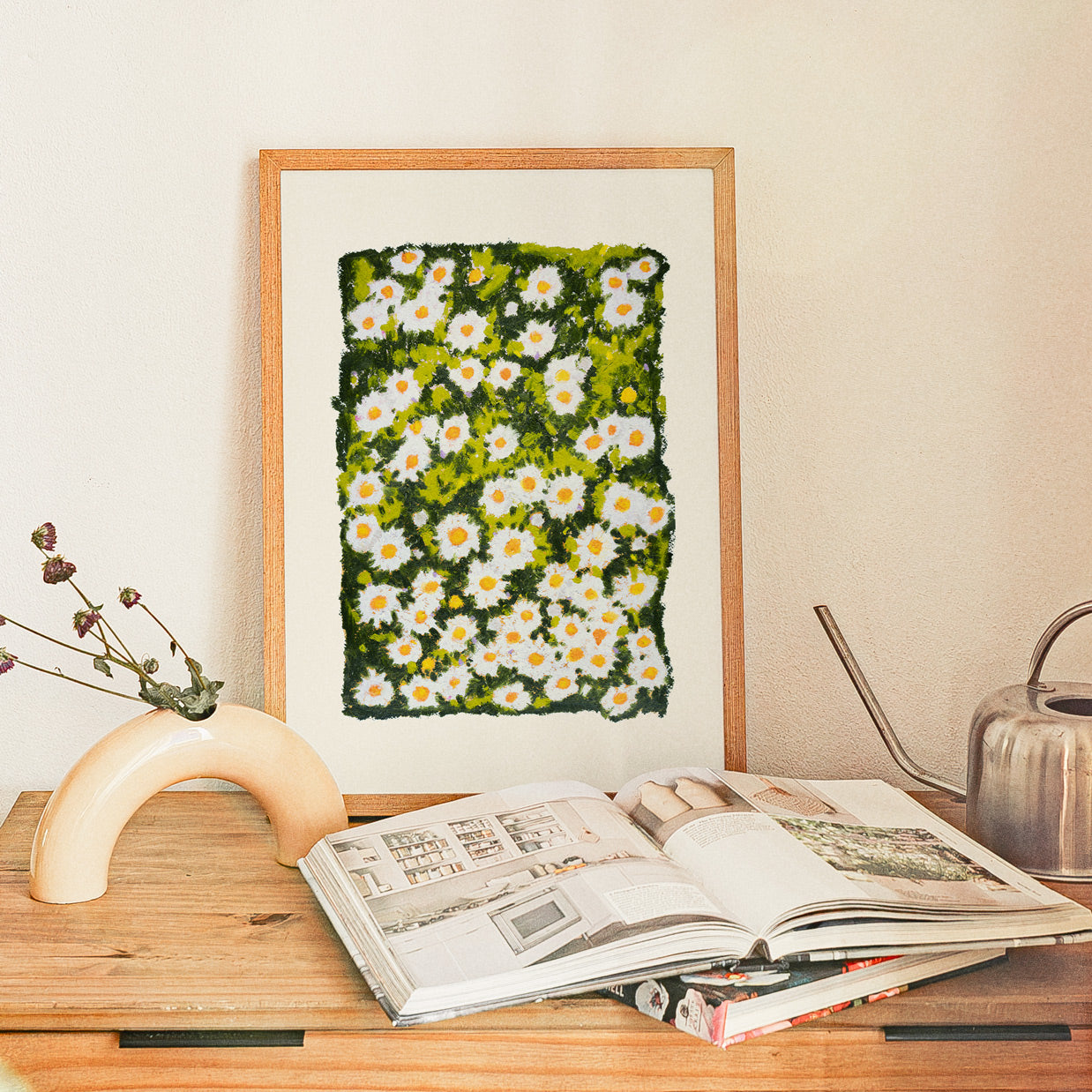 Living In The Daisies Art Print