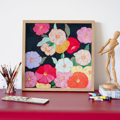 Midnight Moonflowers Art Print