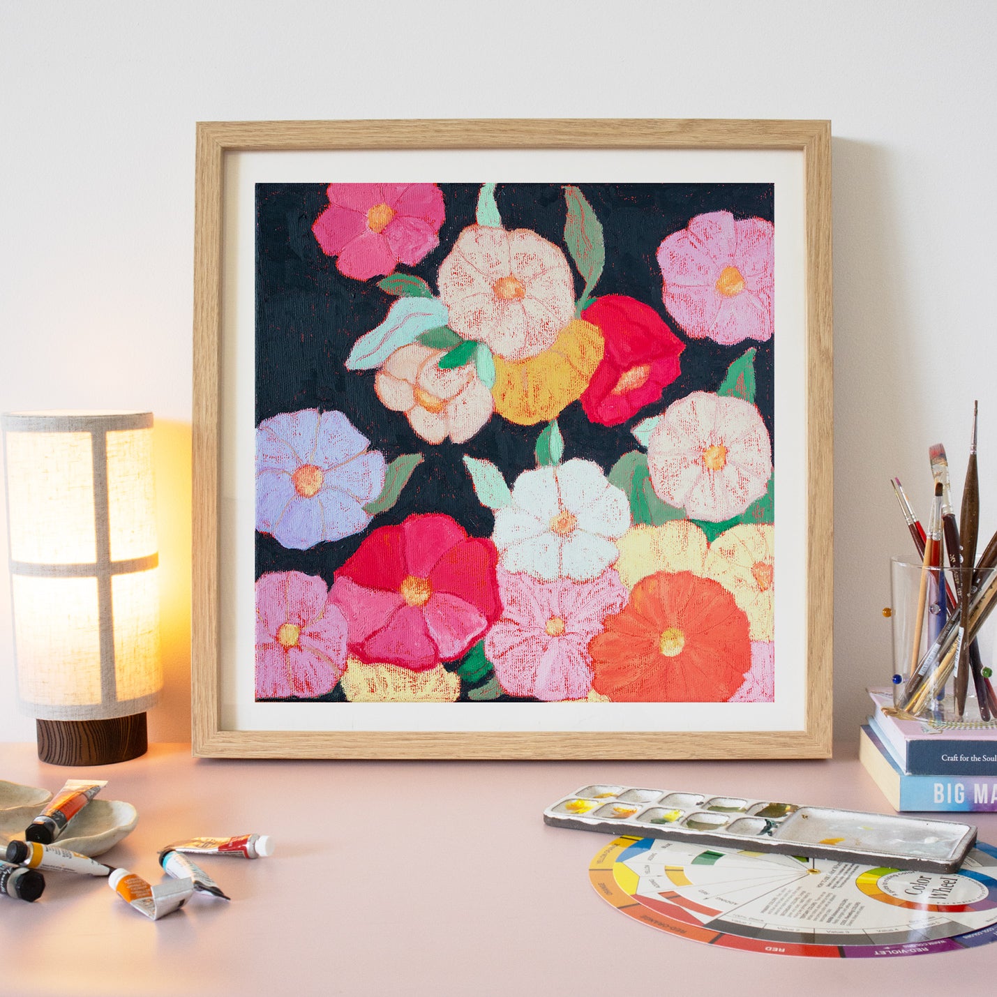 Midnight Moonflowers Art Print