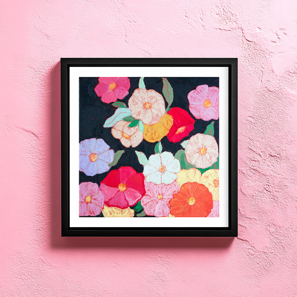 Midnight Moonflowers Art Print