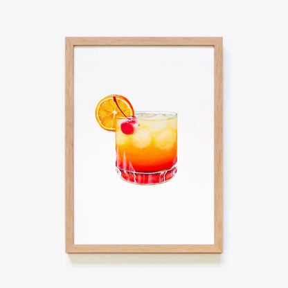 Tequila Sunrise Cocktail Art