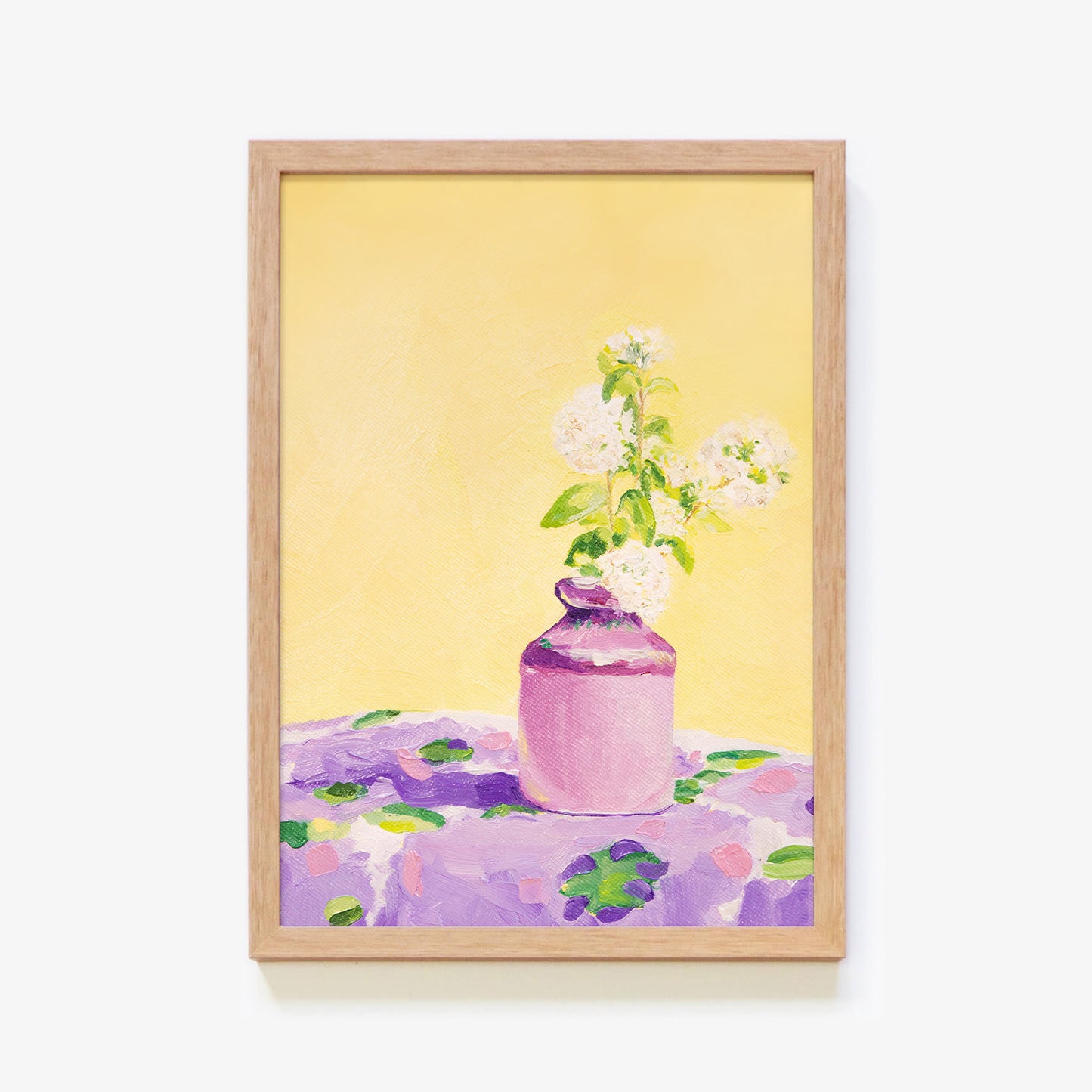 Purple on Yellow Floral Bud Vase