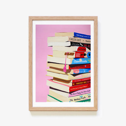 Book Stack Art Print
