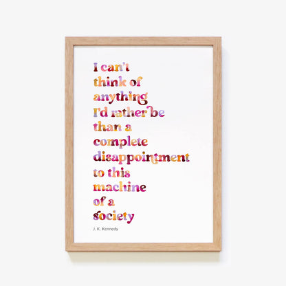 Machine of a Society Poem Print