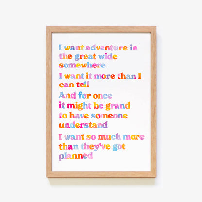I Want Adventure (Belle Reprise Song) Print