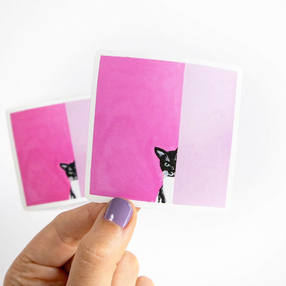 Peeping Pink Tomcat Vinyl Sticker