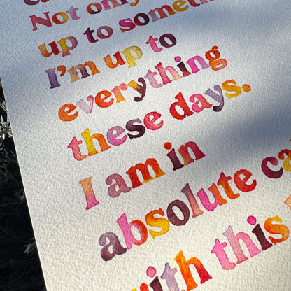 In Absolute Cahoots Poem - Original Watercolour Painting