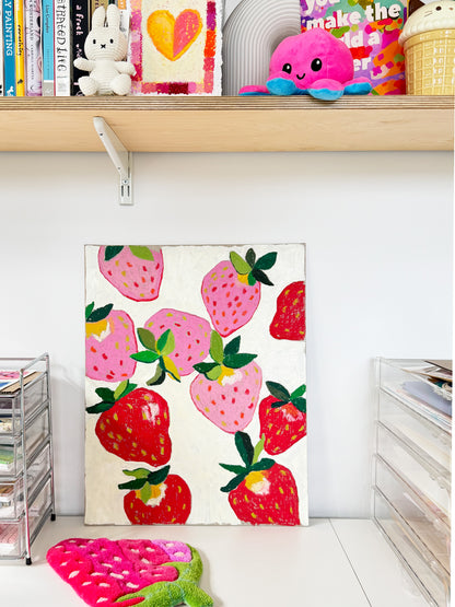 Strawberries On Cream Original Artwork