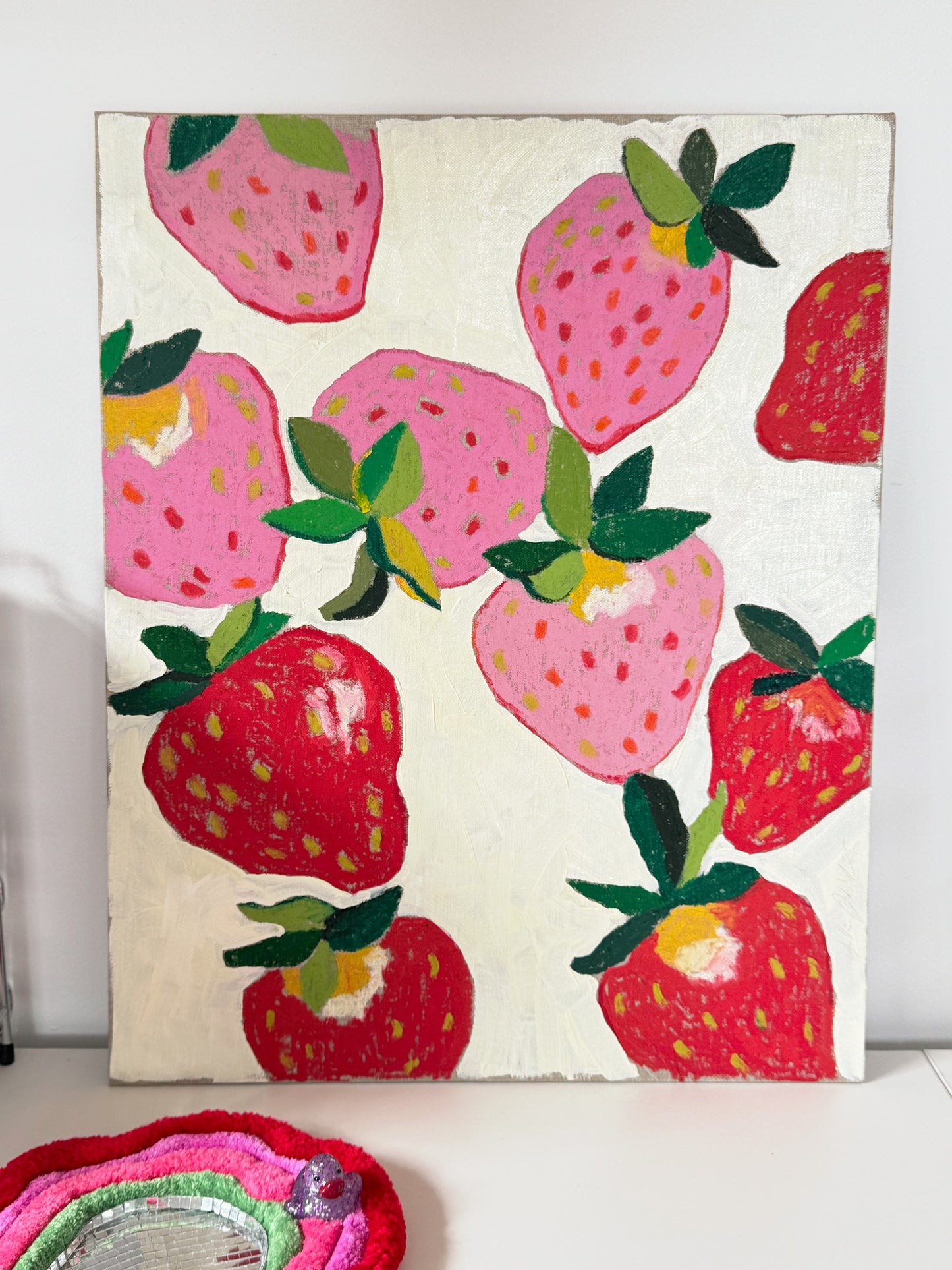 Strawberries On Cream Original Artwork