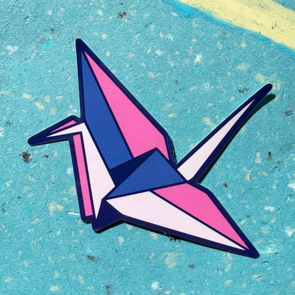Origami Paper Cranes (3 Colours) Vinyl Stickers