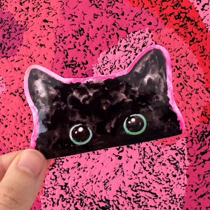 Peek-a-Boo Kitty Vinyl Sticker