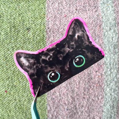 Peek-a-Boo Kitty Vinyl Sticker