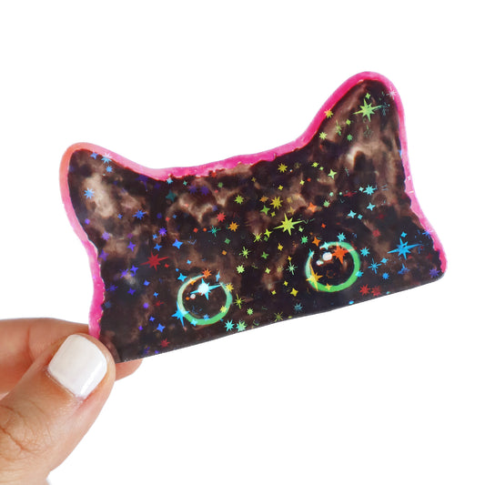 Cosmic Peek-a-Boo Kitty Sticker