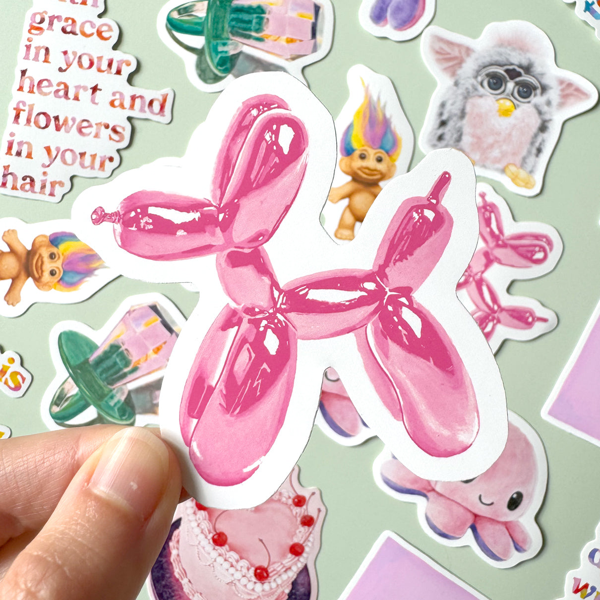 Balloon Dog (Pink) Vinyl Sticker