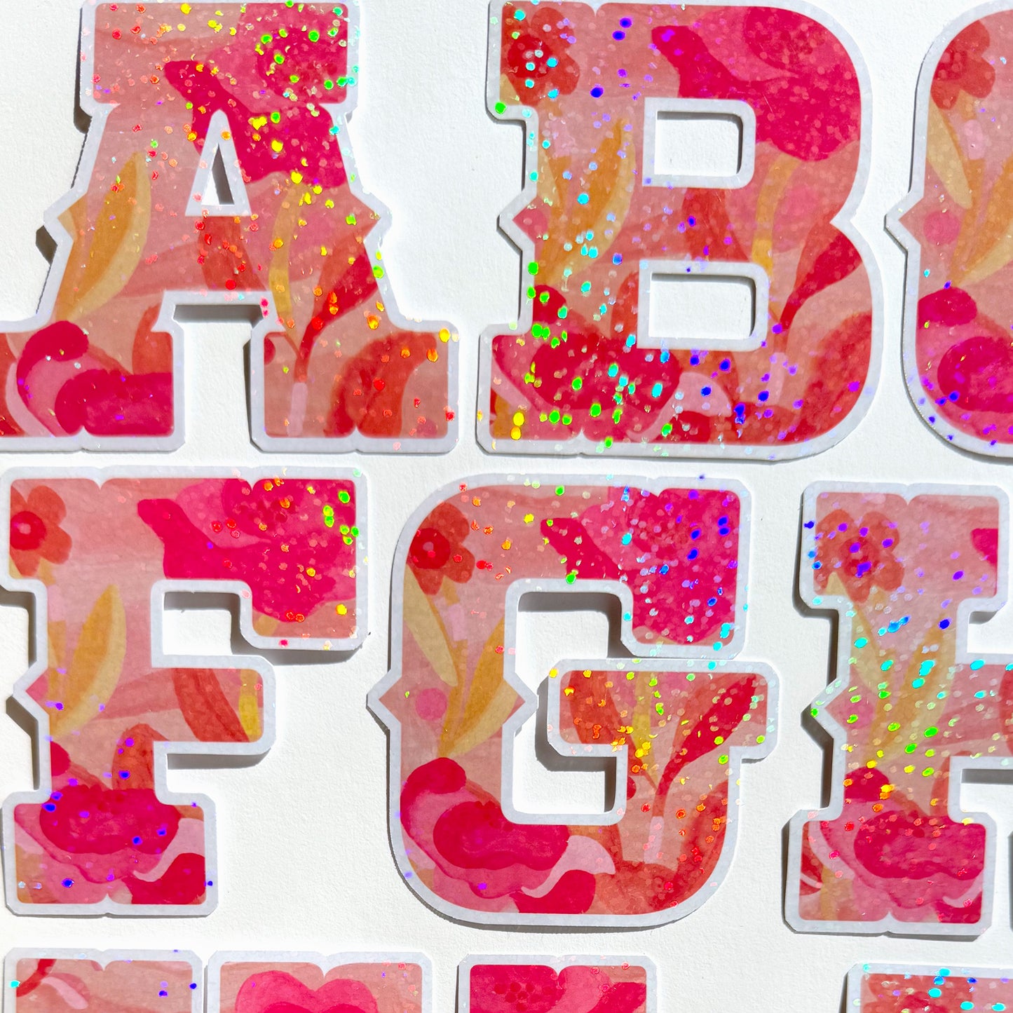 Pink Alphabet Glitter Stickers