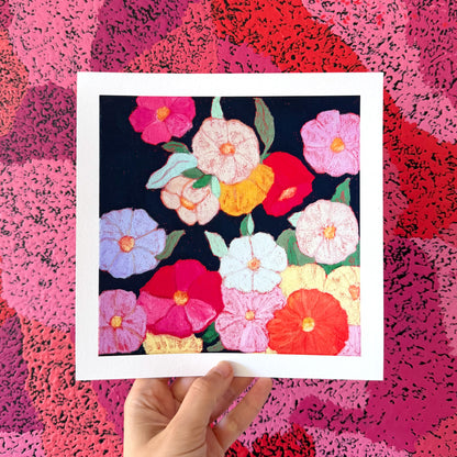 Midnight Moonflowers Art Print