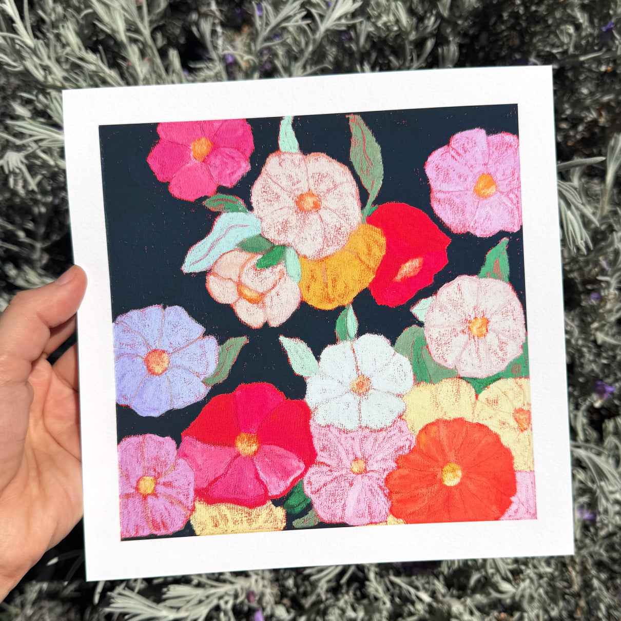 Midnight Moonflowers Art Print