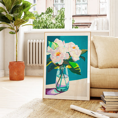 White Peonies Art Print