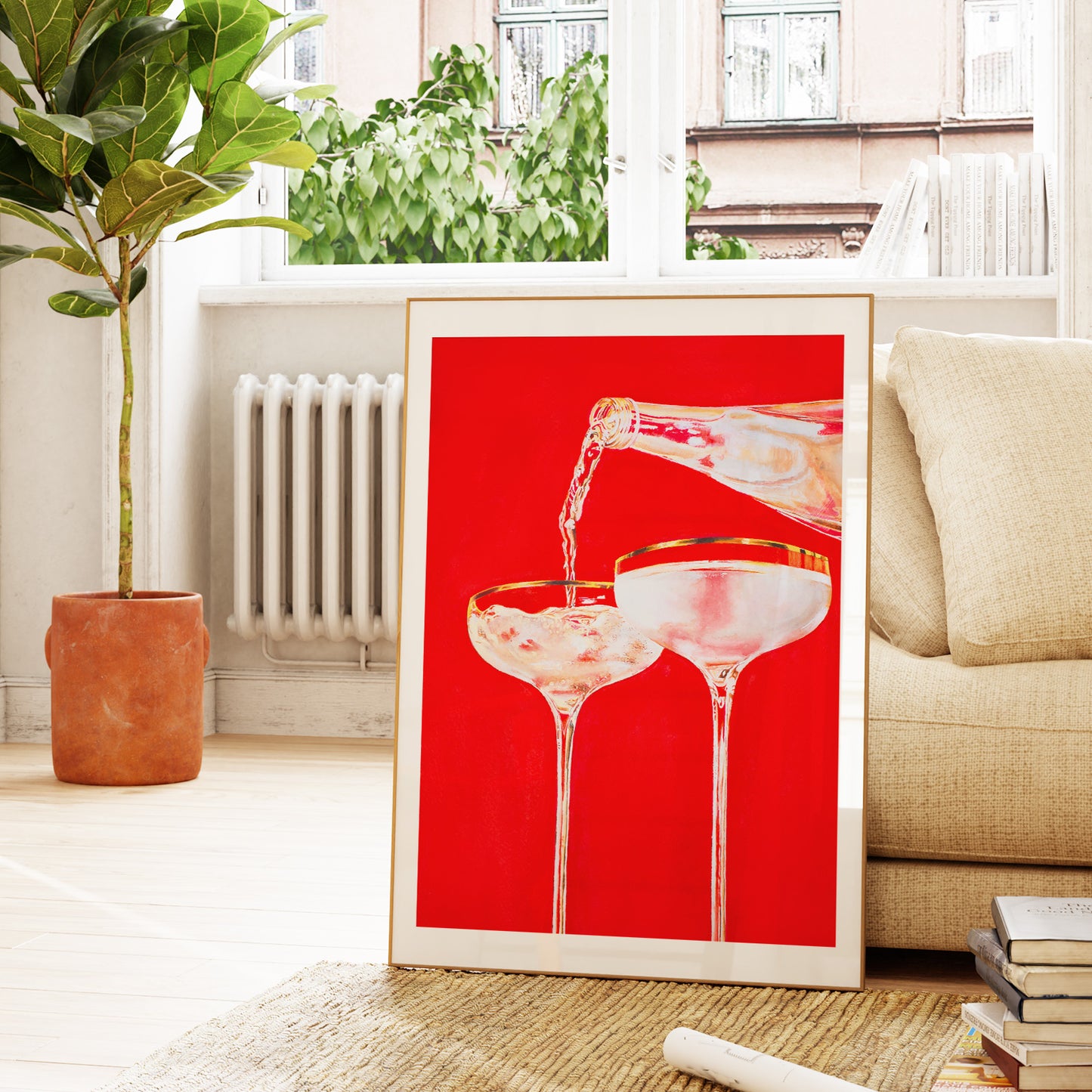 Red Retro Cocktail Glasses