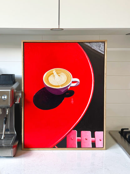 Coffee At Redbrick Framed Original Artwork