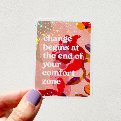 Change Begins Glitter Vinyl Sticker