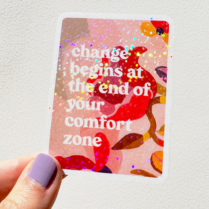 Change Begins Glitter Vinyl Sticker