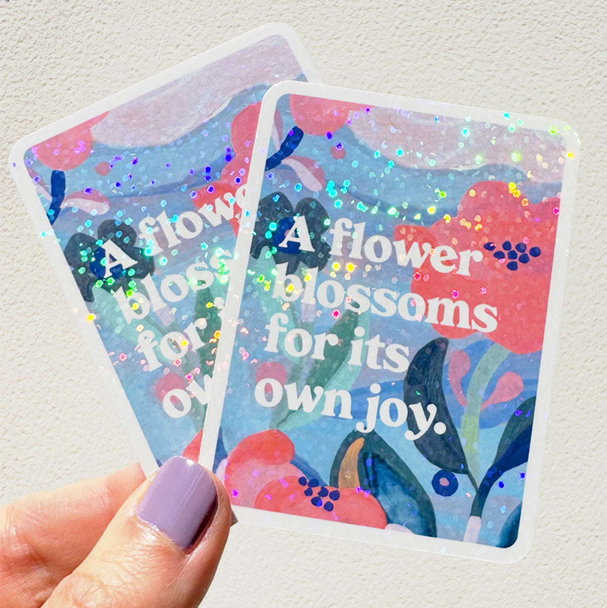 A Flower Blossoms Glitter Vinyl Sticker