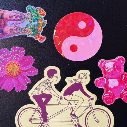Colourful Yin-Yang Glitter Stickers (6 Colours)
