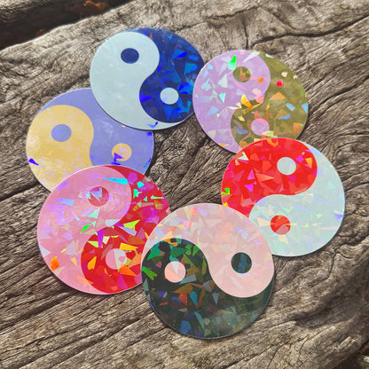 Colourful Yin-Yang Glitter Stickers (6 Colours)