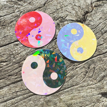 Colourful Yin-Yang Glitter Stickers (6 Colours)