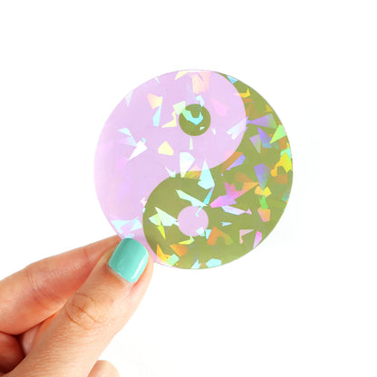 Colourful Yin-Yang Glitter Stickers (6 Colours)