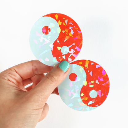 Colourful Yin-Yang Glitter Stickers (6 Colours)