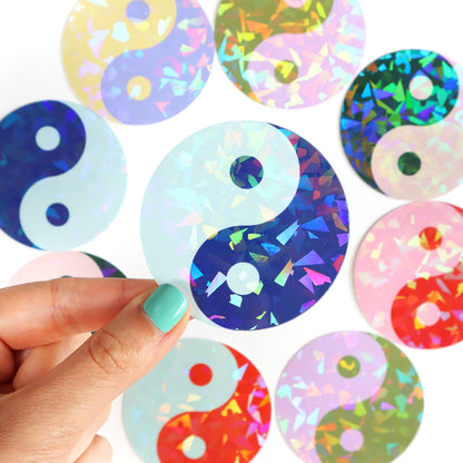 Colourful Yin-Yang Glitter Stickers (6 Colours)