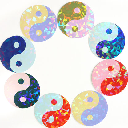 Colourful Yin-Yang Glitter Stickers (6 Colours)