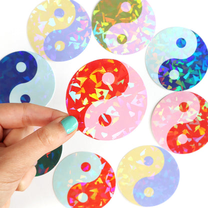 Colourful Yin-Yang Glitter Stickers (6 Colours)