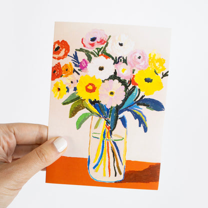 Flower Bouquet (Pink) Greeting Card