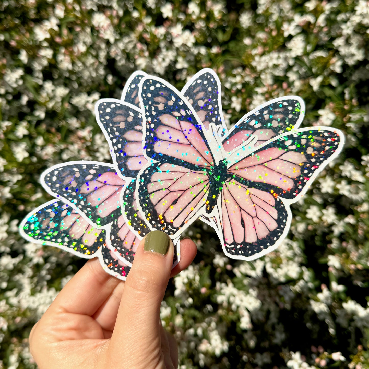 XL Glitter Butterfly Stickers (3 Colour Options)