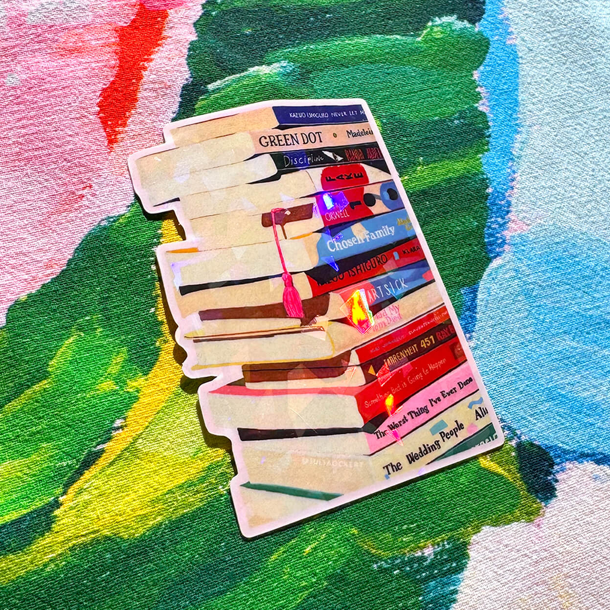 Book Stack Prism Sticker