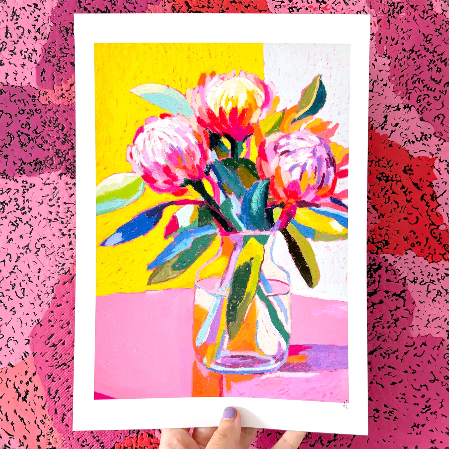 Playful Protea Flowers Print