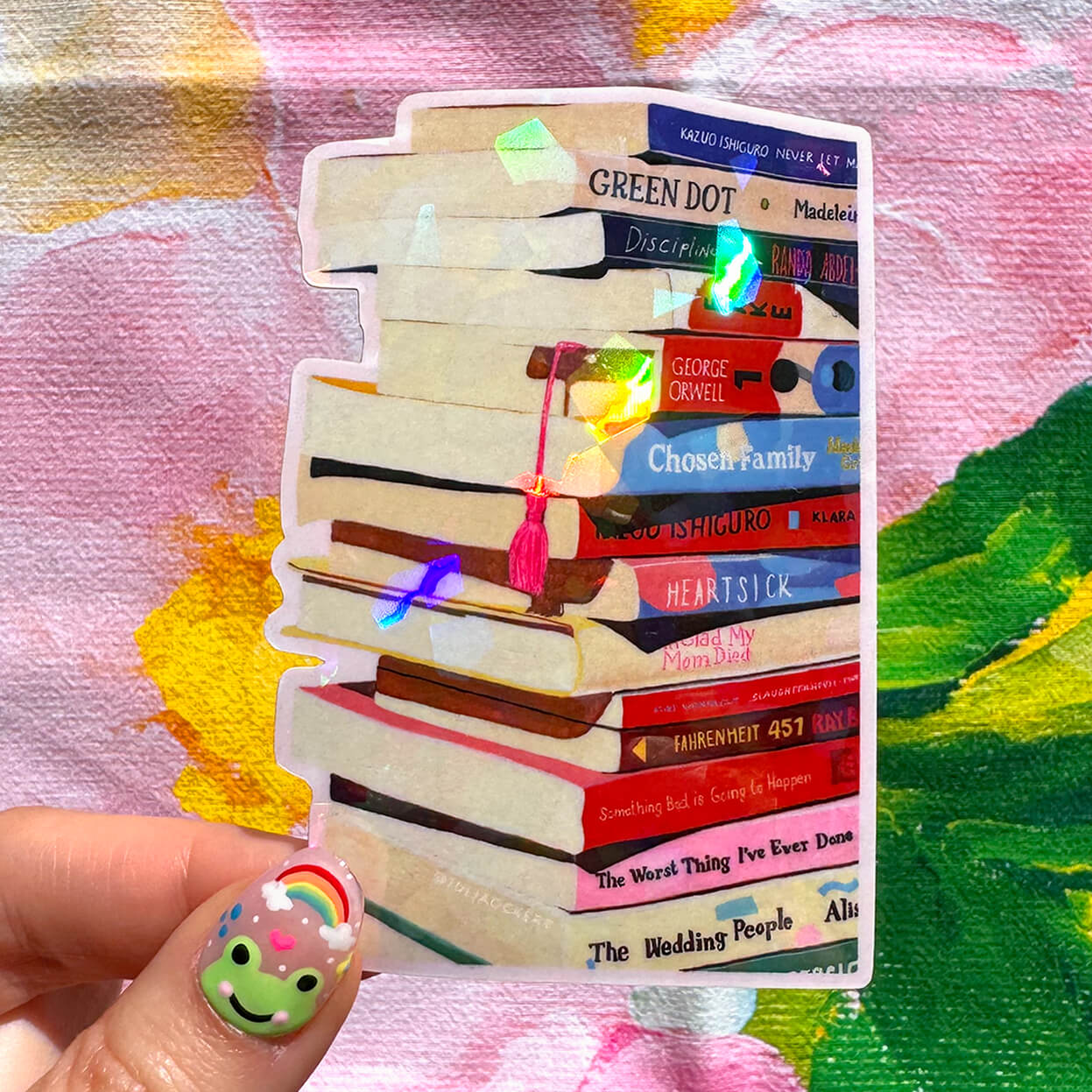 Book Stack Prism Sticker