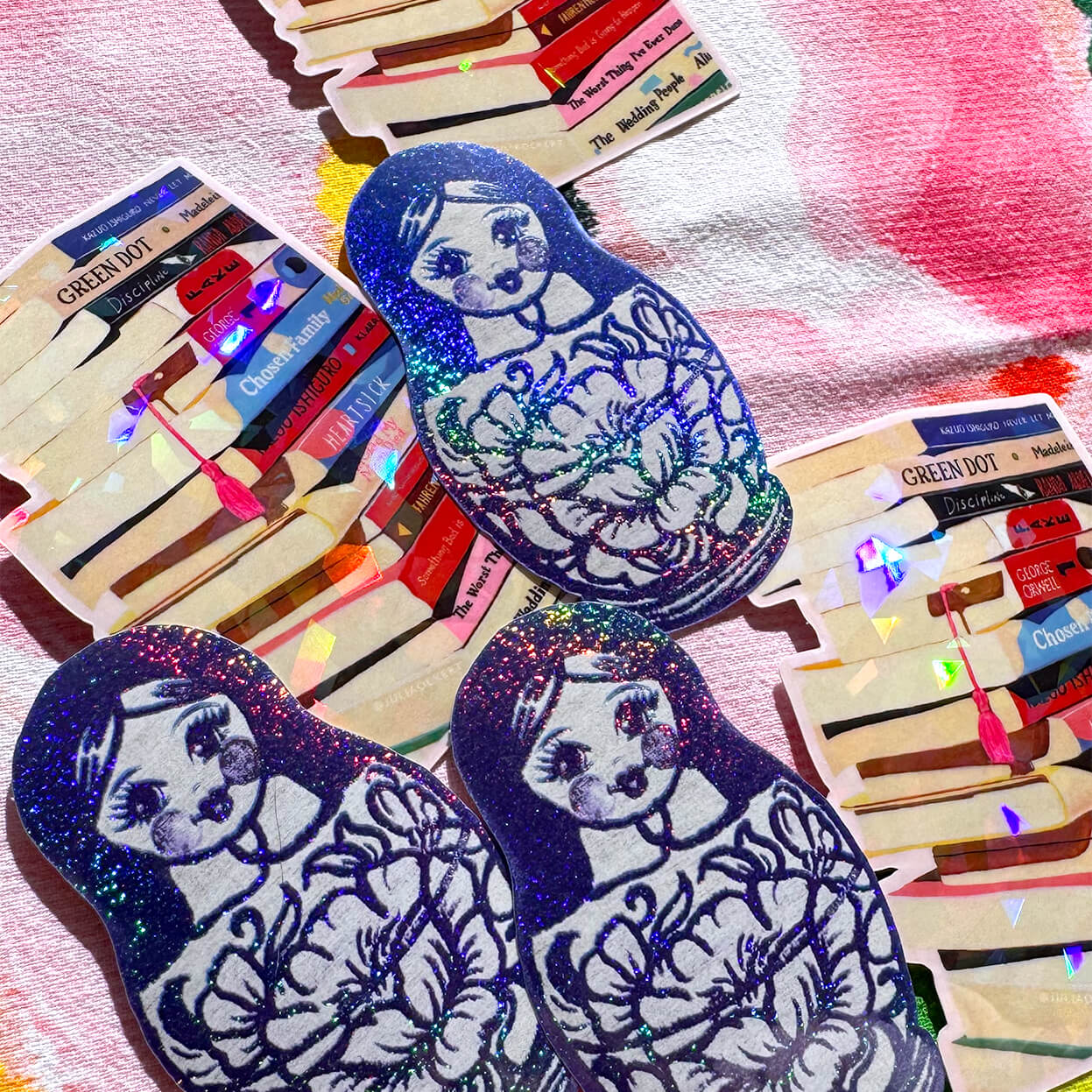 Book Stack Prism Sticker