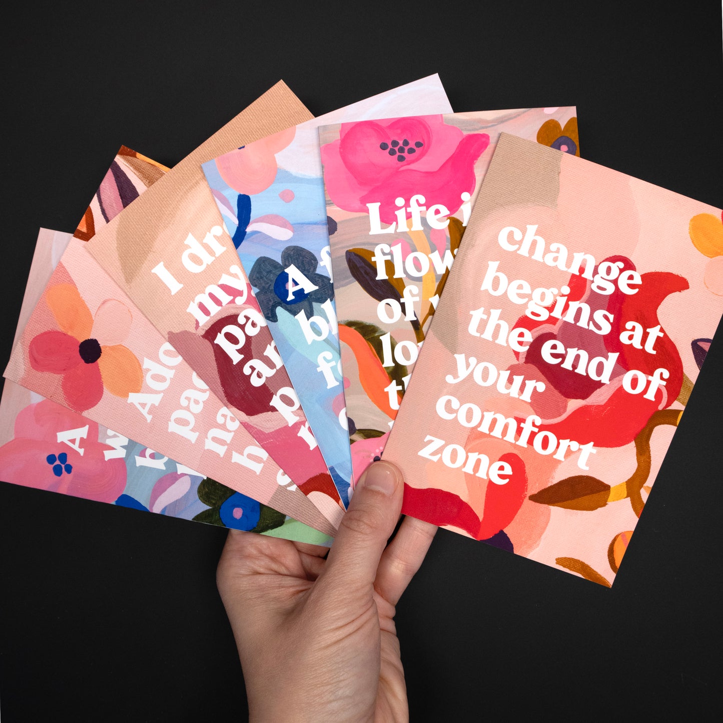 Set of 7 Petal Series Greeting Cards