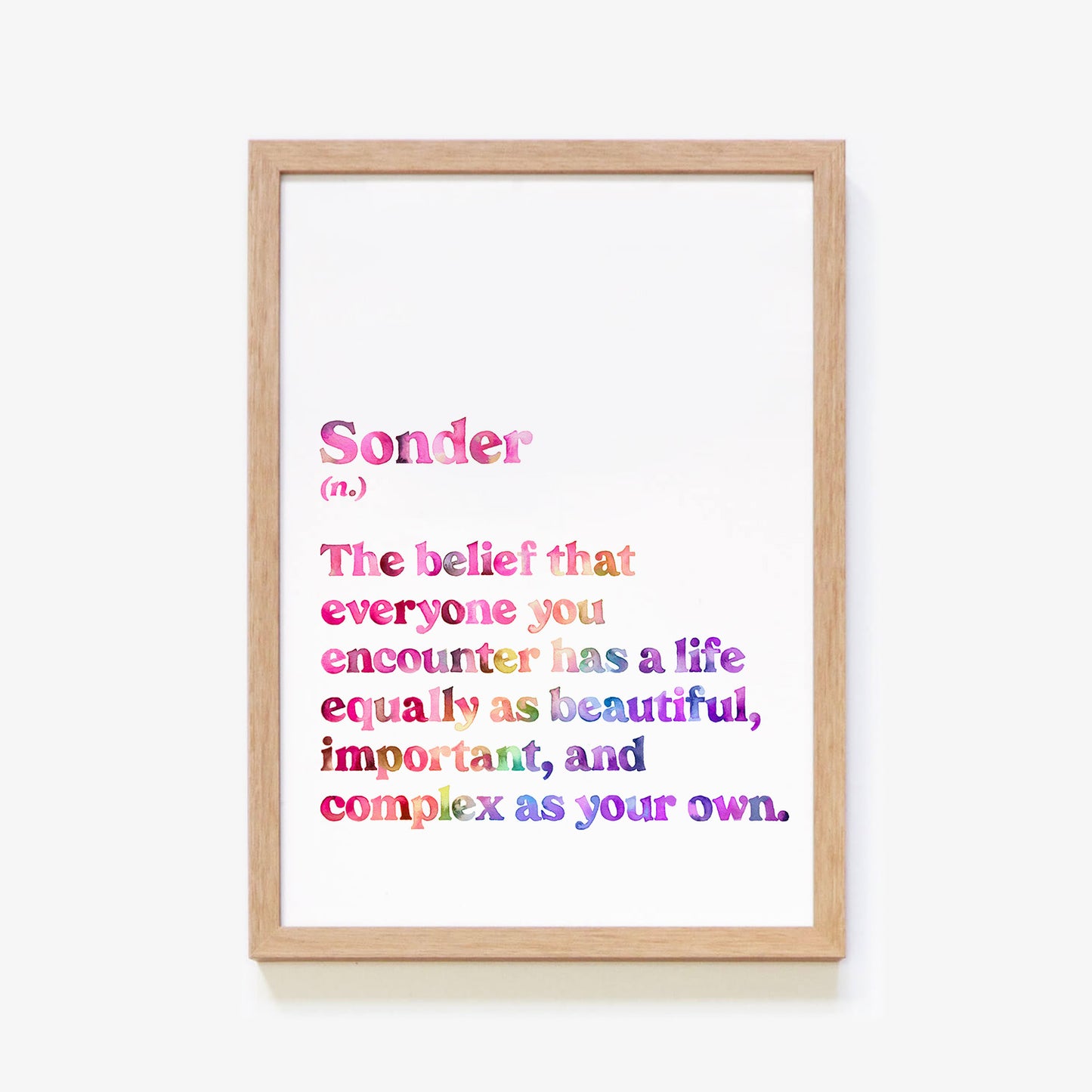 Sonder Definition (Rainbow) Art Print