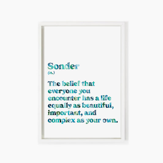 Sonder Definition (Blue) Art Print