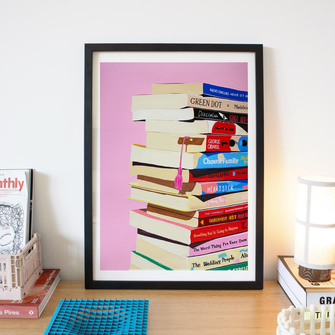Book Stack Art Print