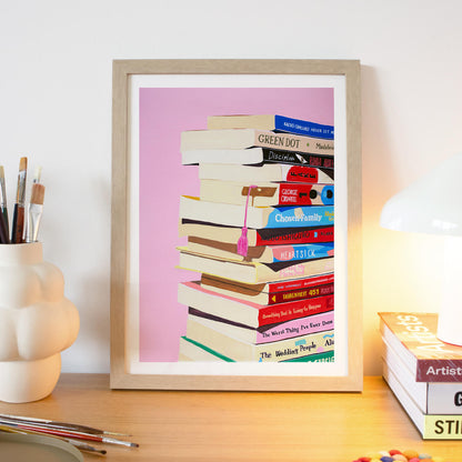 Book Stack Art Print