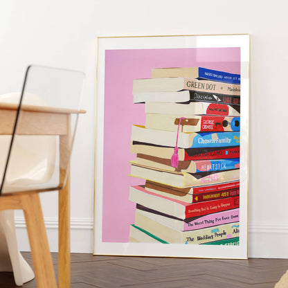 Book Stack Art Print