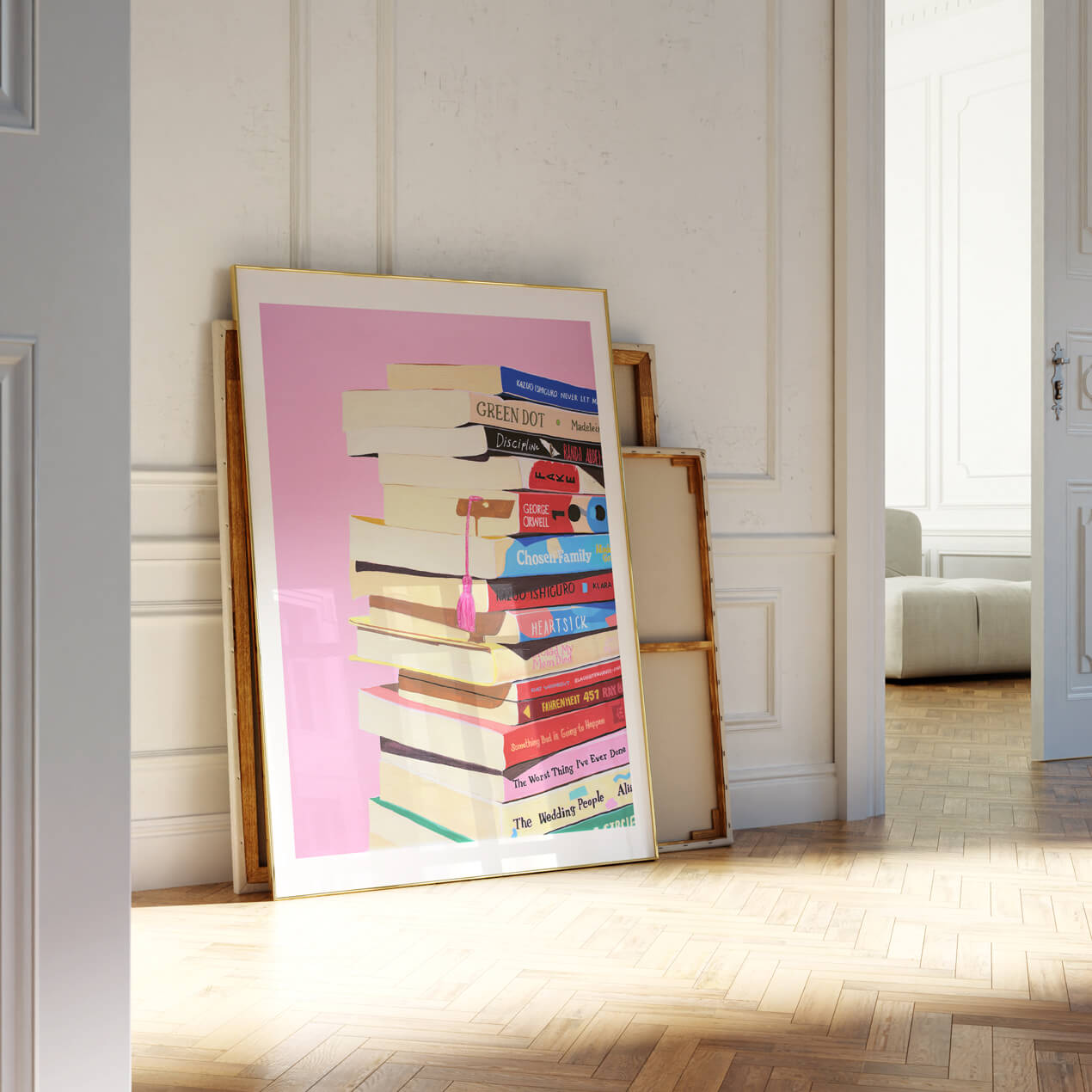 Book Stack Art Print