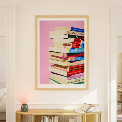 Book Stack Art Print